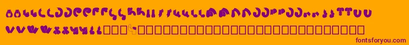 フォントSemiShaft – オレンジの背景に紫のフォント