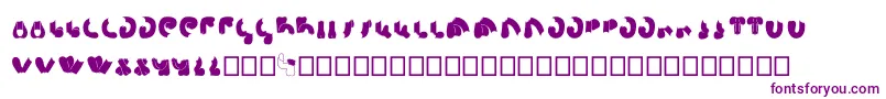 フォントSemiShaft – 白い背景に紫のフォント
