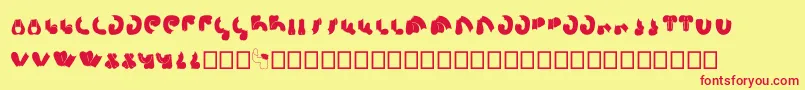 SemiShaft-fontti – punaiset fontit keltaisella taustalla