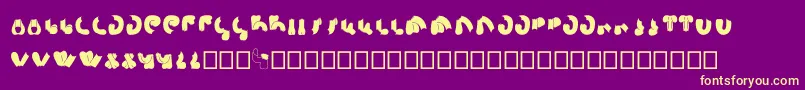 フォントSemiShaft – 紫の背景に黄色のフォント