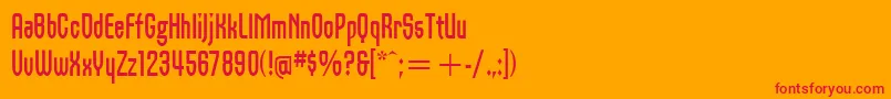 フォントOrbonItcBold – オレンジの背景に赤い文字