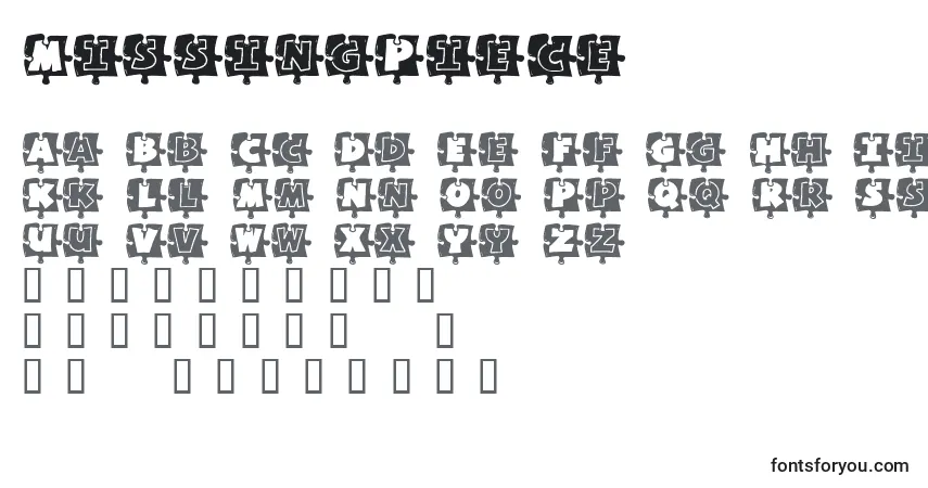 Schriftart MissingPiece – Alphabet, Zahlen, spezielle Symbole