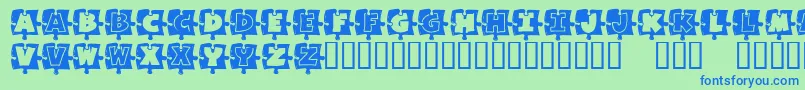 MissingPiece Font – Blue Fonts on Green Background