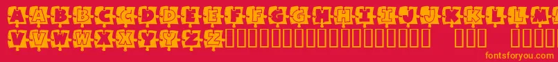 MissingPiece Font – Orange Fonts on Red Background