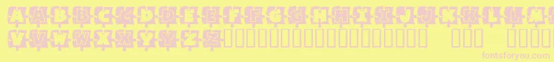 MissingPiece Font – Pink Fonts on Yellow Background
