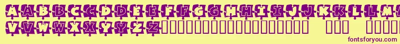 MissingPiece Font – Purple Fonts on Yellow Background