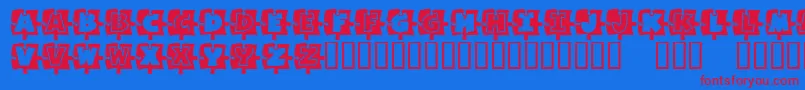 MissingPiece Font – Red Fonts on Blue Background