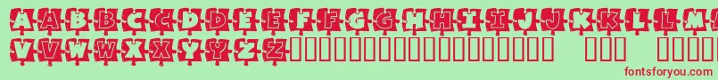 MissingPiece Font – Red Fonts on Green Background