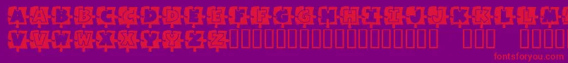 MissingPiece Font – Red Fonts on Purple Background