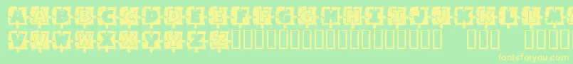 MissingPiece Font – Yellow Fonts on Green Background