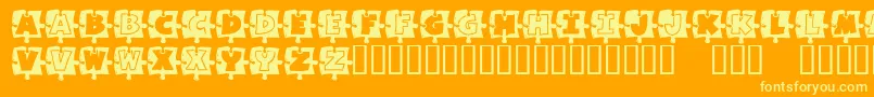 MissingPiece Font – Yellow Fonts on Orange Background