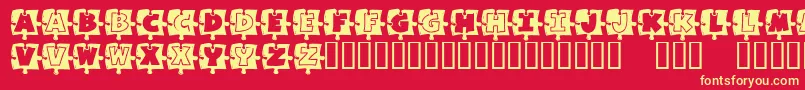 MissingPiece Font – Yellow Fonts on Red Background