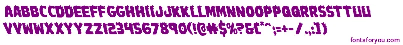 Johnnytorchleft-Schriftart – Violette Schriften auf weißem Hintergrund