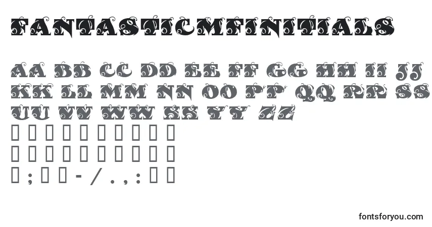 Шрифт FantasticMfInitials – алфавит, цифры, специальные символы