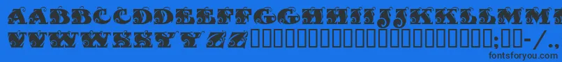 FantasticMfInitials Font – Black Fonts on Blue Background