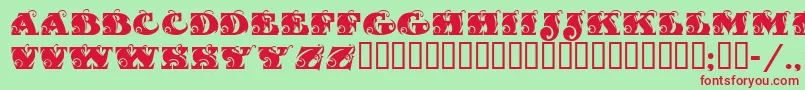 FantasticMfInitials Font – Red Fonts on Green Background