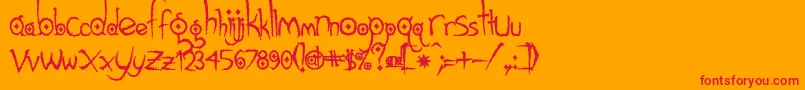 Gothic Hijinx Rough Font – Red Fonts on Orange Background