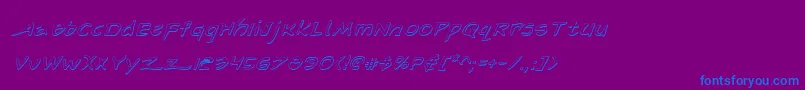 フォントArilonsi – 紫色の背景に青い文字