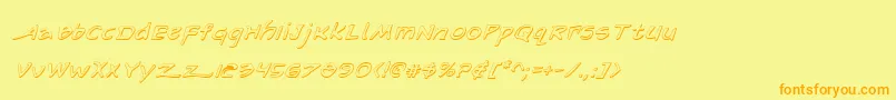 フォントArilonsi – オレンジの文字が黄色の背景にあります。