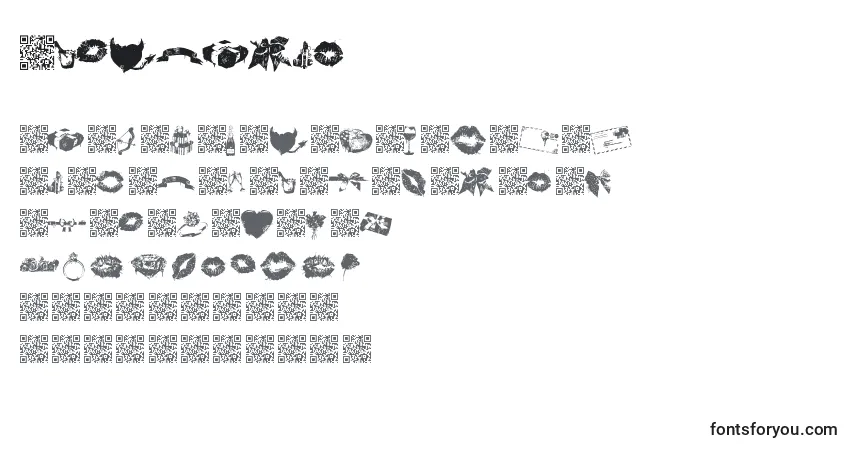 Schriftart Lovemarks – Alphabet, Zahlen, spezielle Symbole