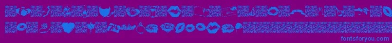 フォントLovemarks – 紫色の背景に青い文字