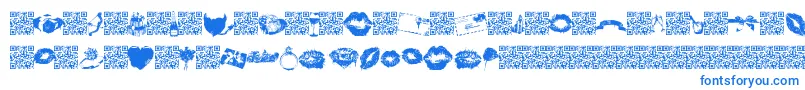 フォントLovemarks – 白い背景に青い文字