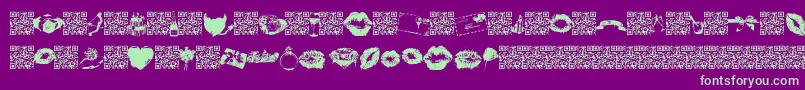 フォントLovemarks – 紫の背景に緑のフォント
