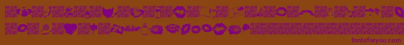 Lovemarks-fontti – violetit fontit ruskealla taustalla