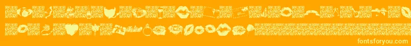 Czcionka Lovemarks – żółte czcionki na pomarańczowym tle