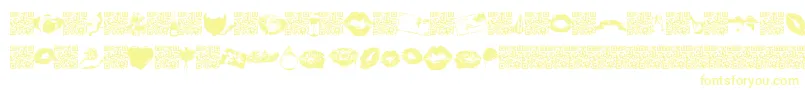 フォントLovemarks – 白い背景に黄色の文字