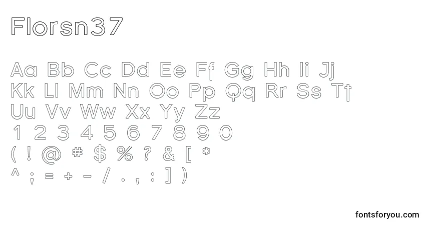 Schriftart Florsn37 – Alphabet, Zahlen, spezielle Symbole