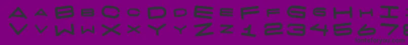 フォント7 Days Fat Rotated – 紫の背景に黒い文字