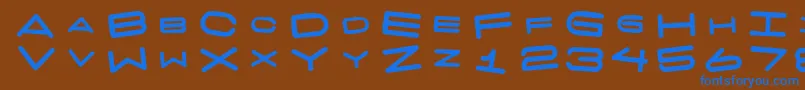 7 Days Fat Rotated Font – Blue Fonts on Brown Background