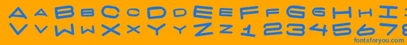 7 Days Fat Rotated Font – Blue Fonts on Orange Background