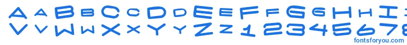 7 Days Fat Rotated Font – Blue Fonts on White Background