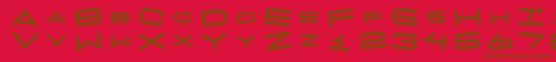 7 Days Fat Rotated Font – Brown Fonts on Red Background