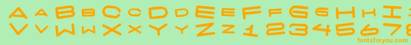 7 Days Fat Rotated Font – Orange Fonts on Green Background