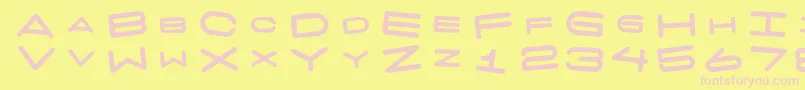 7 Days Fat Rotated Font – Pink Fonts on Yellow Background