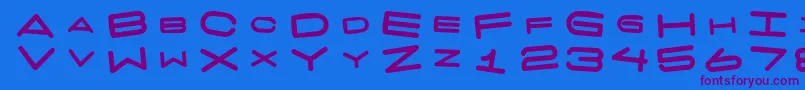 7 Days Fat Rotated Font – Purple Fonts on Blue Background