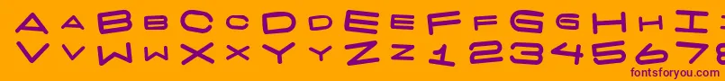 7 Days Fat Rotated Font – Purple Fonts on Orange Background