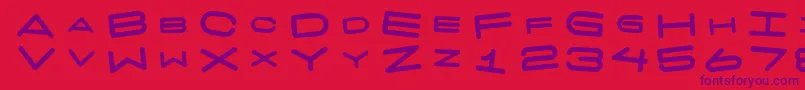 7 Days Fat Rotated Font – Purple Fonts on Red Background
