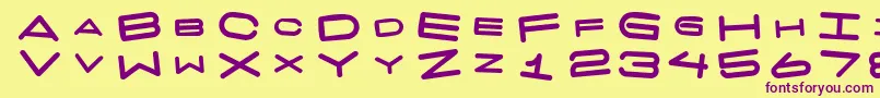 7 Days Fat Rotated Font – Purple Fonts on Yellow Background
