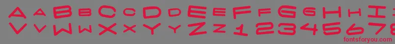 7 Days Fat Rotated Font – Red Fonts on Gray Background