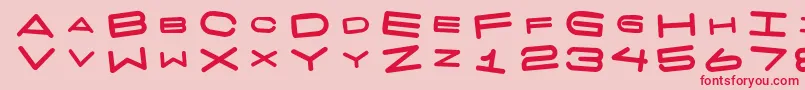 7 Days Fat Rotated Font – Red Fonts on Pink Background