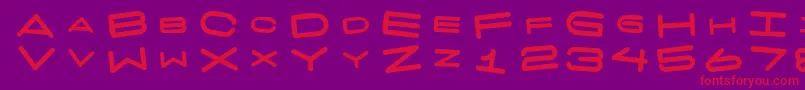 7 Days Fat Rotated Font – Red Fonts on Purple Background