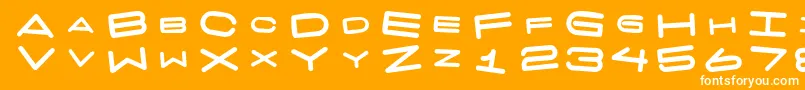 7 Days Fat Rotated Font – White Fonts on Orange Background