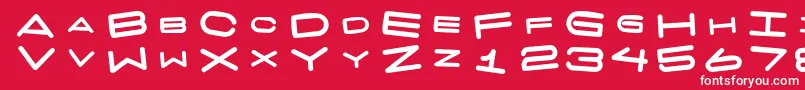 フォント7 Days Fat Rotated – 赤い背景に白い文字