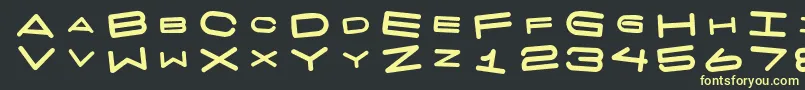 7 Days Fat Rotated Font – Yellow Fonts on Black Background