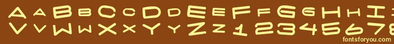 7 Days Fat Rotated Font – Yellow Fonts on Brown Background