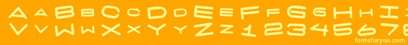 7 Days Fat Rotated Font – Yellow Fonts on Orange Background